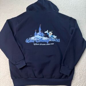 Walt Disney World Hoodie Men’s XL Navy Full Zip Sweatshirt Blue